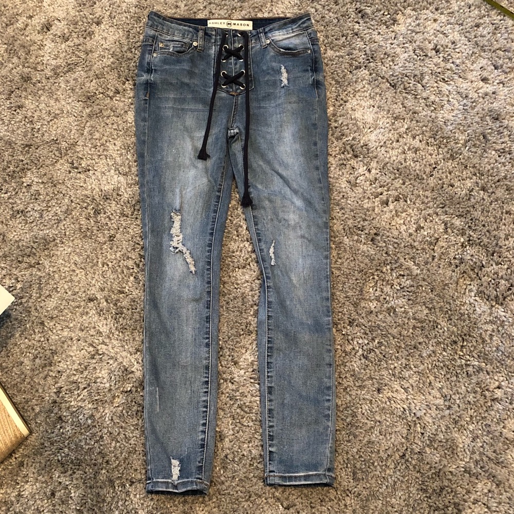 ASHLEY MASON HIGH WAISTED SKINNY JEANS